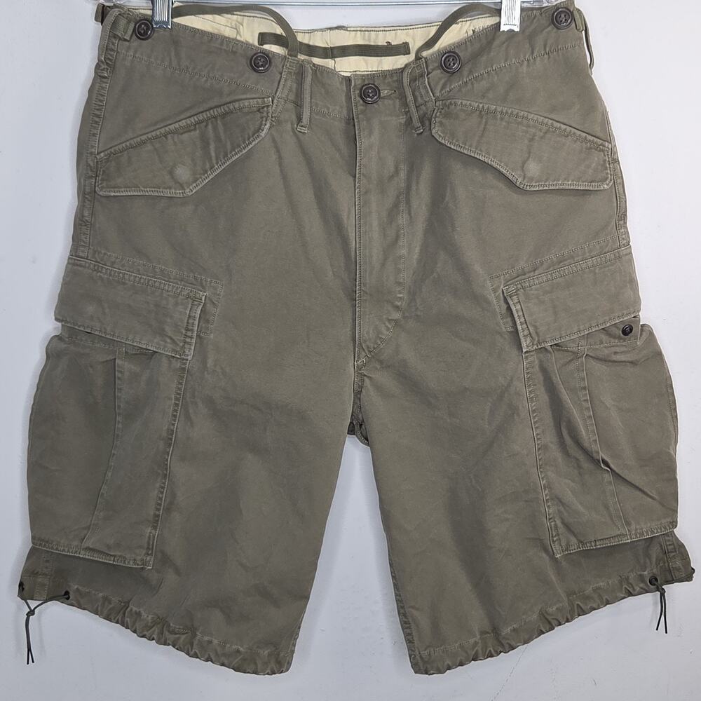 RRL Ralph Lauren Double RL Mens 32 Parachute Cargo Shorts Olive Military Regimen